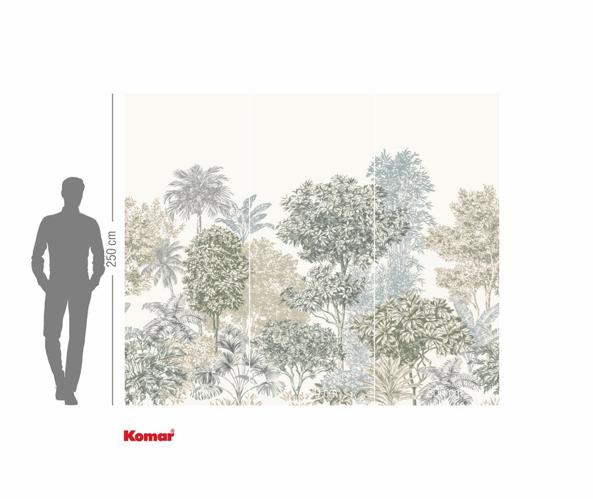 Komar NEU | Digitaldruck Vlies Fototapete - Painted Palms - Größe 300 x 250 cm