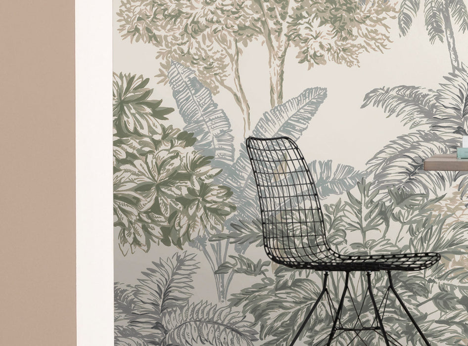 Komar NEU | Digitaldruck Vlies Fototapete - Painted Palms - Größe 300 x 250 cm