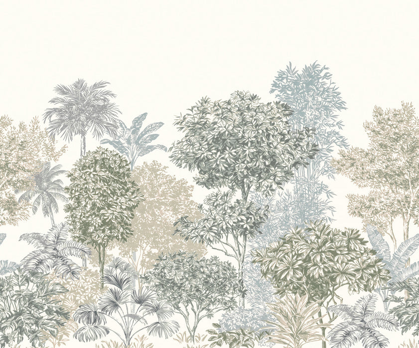Digitaldruck Vlies Fototapete | Painted Palms | 300 x 250 cm