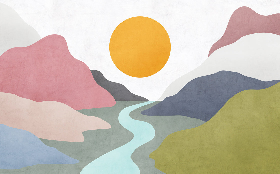 Komar NEU | Digitaldruck Vlies Fototapete - Velvety Valley - Größe 400 x 250 cm