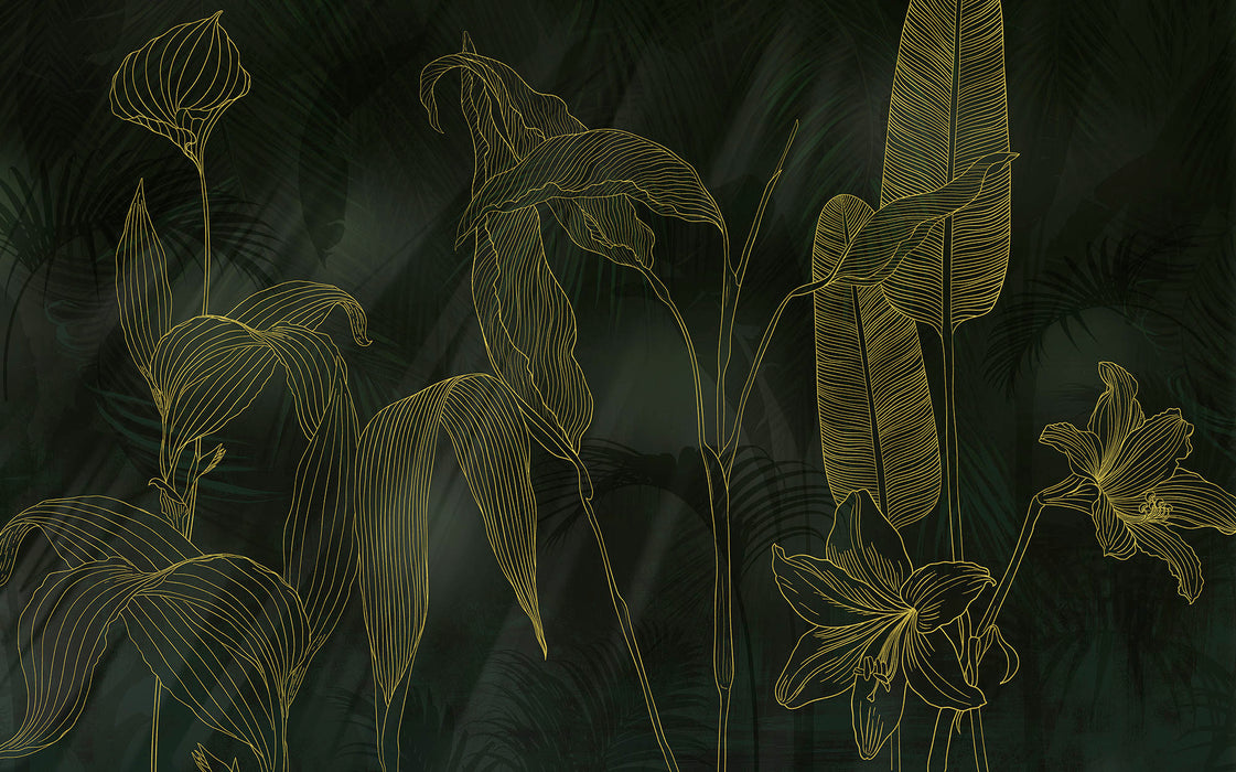 Digitaldruck Vlies Fototapete | Darkest Green | 400 x 250 cm
