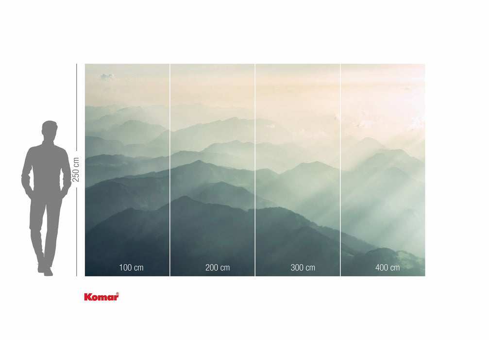 Komar NEU | Digitaldruck Vlies Fototapete - Hazy Hills - Größe 400 x 250 cm