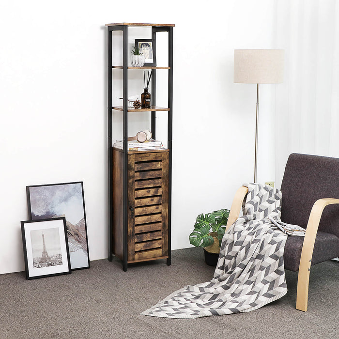 VASAGLE | Industriestil Hochschrank Lamellentür