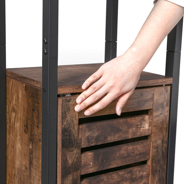 VASAGLE | Industriestil Hochschrank Lamellentür