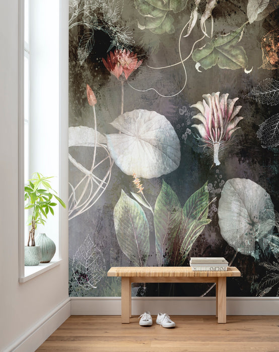 Digitaldruck Vlies Fototapete | Night Flowers | 200 x 280 cm