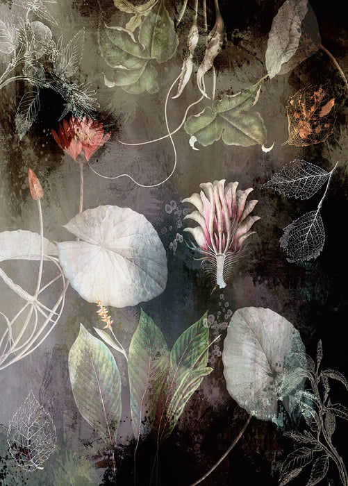 Digitaldruck Vlies Fototapete | Night Flowers | 200 x 280 cm