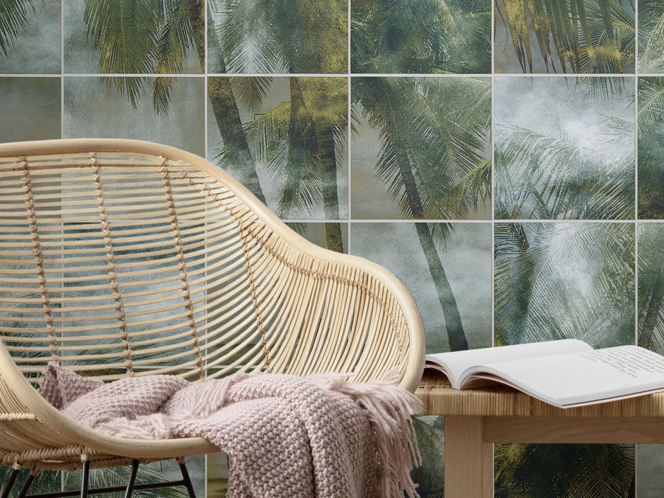 Digitaldruck Vlies Fototapete | Palm Puzzle | 200 x 280 cm