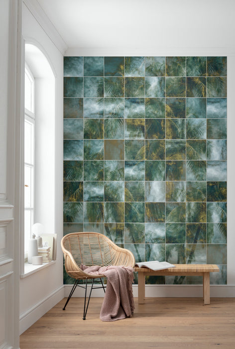 Digitaldruck Vlies Fototapete | Palm Puzzle | 200 x 280 cm