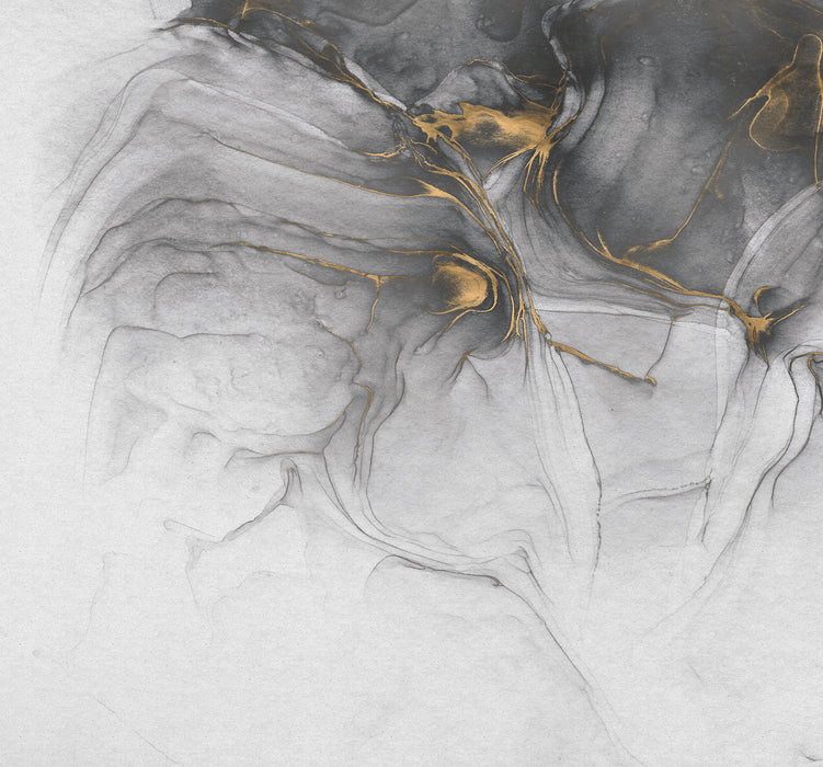 Digitaldruck Vlies Fototapete | Ink Gold Flow | 300 x 280 cm