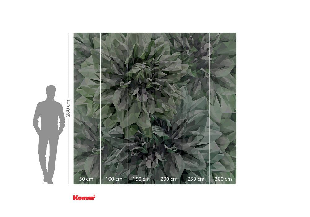 Digitaldruck Vlies Fototapete | Emerald Flowers | 300 x 280 cm