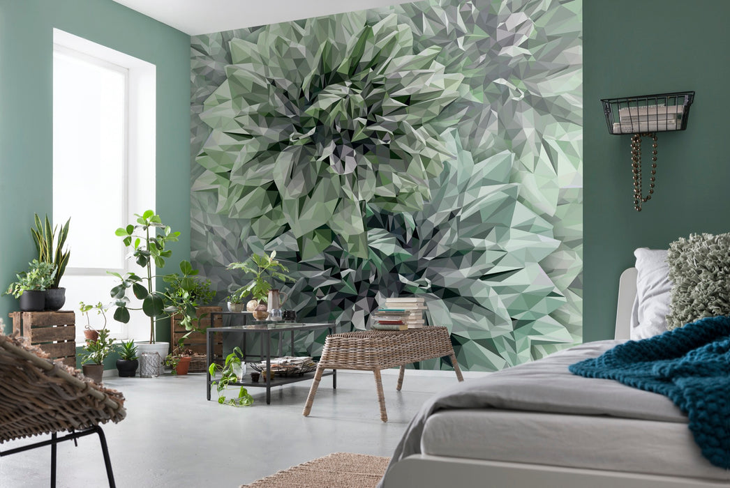 Digitaldruck Vlies Fototapete | Emerald Flowers | 300 x 280 cm