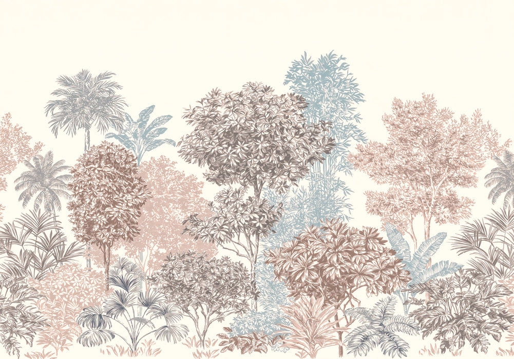 Digitaldruck Vlies Fototapete | Painted Trees | 400 x 280 cm