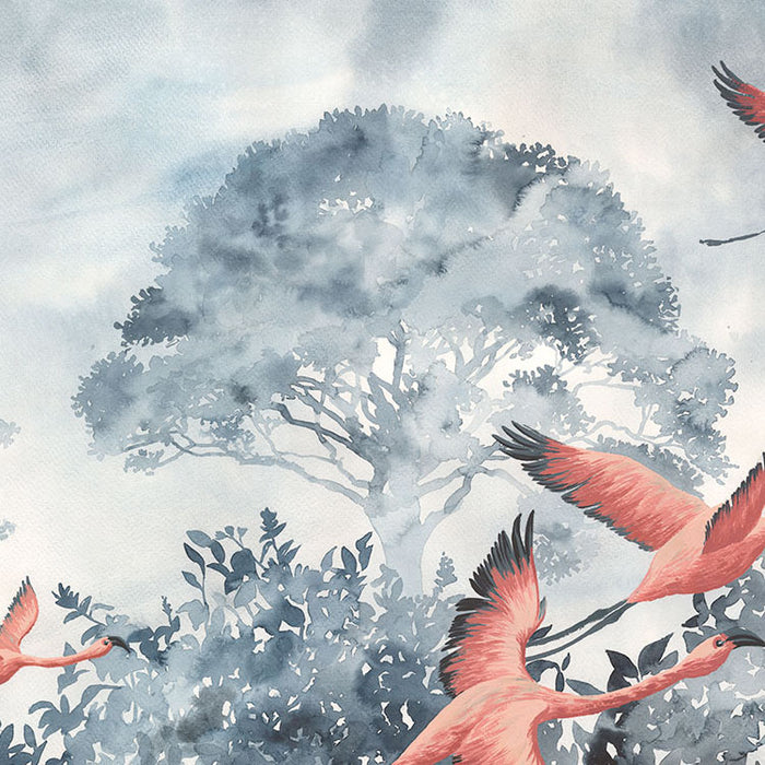 Digitaldruck Vlies Fototapete | Flamingos in the Sky | 400 x 280 cm
