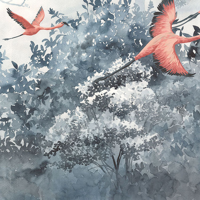 Digitaldruck Vlies Fototapete | Flamingos in the Sky | 400 x 280 cm