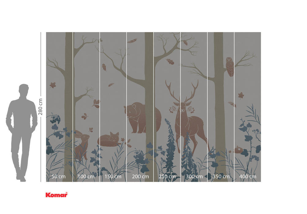 Digitaldruck Vlies Fototapete | Forest Animals | 400 x 280 cm