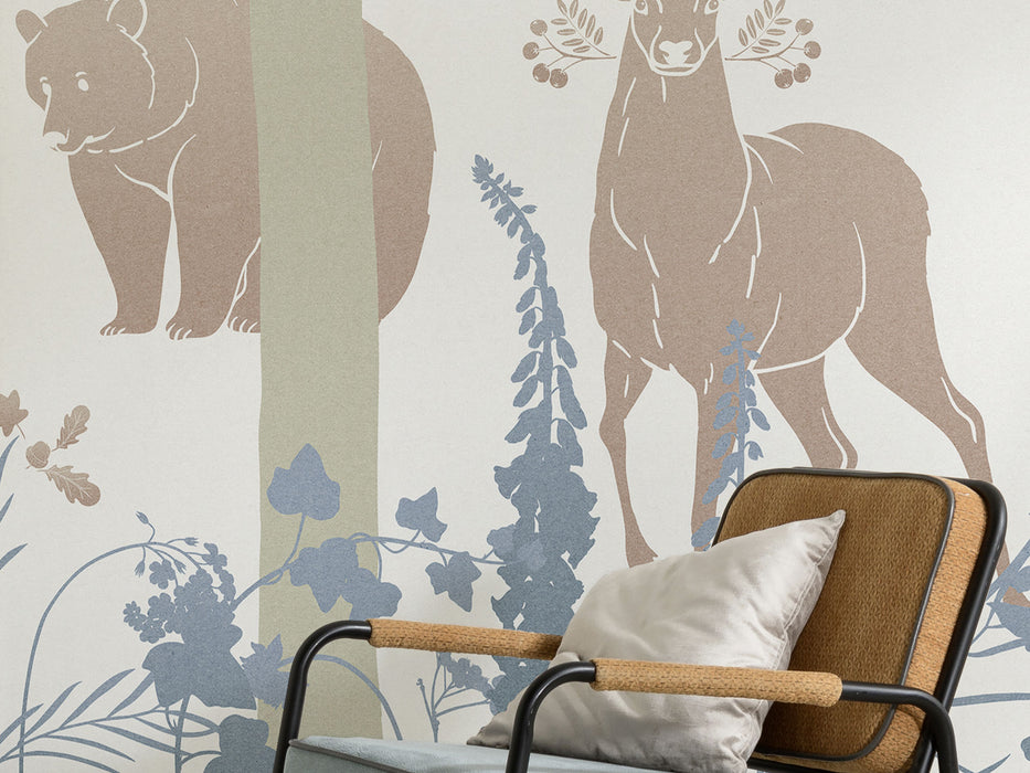 Digitaldruck Vlies Fototapete | Forest Animals | 400 x 280 cm