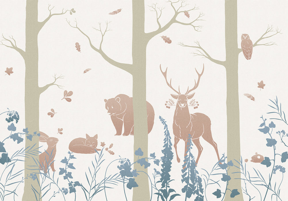 Digitaldruck Vlies Fototapete | Forest Animals | 400 x 280 cm