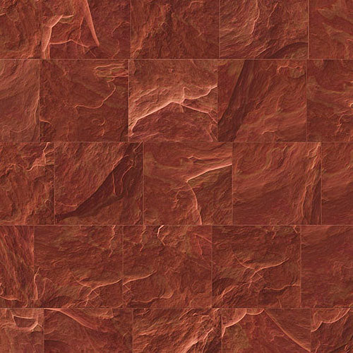 Digitaldruck Vlies Fototapete | Red Slate Tiles | 400 x 280 cm