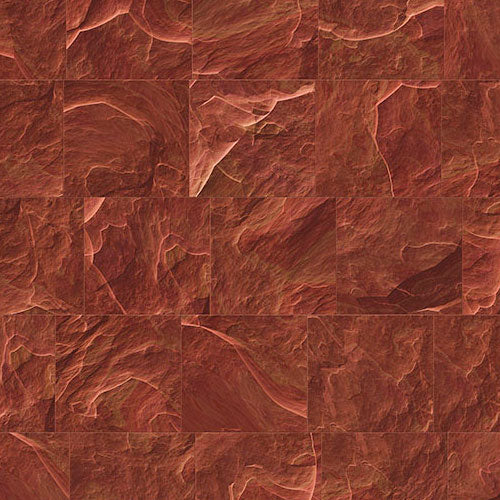 Digitaldruck Vlies Fototapete | Red Slate Tiles | 400 x 280 cm