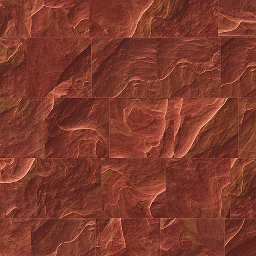 Digitaldruck Vlies Fototapete | Red Slate Tiles | 400 x 280 cm