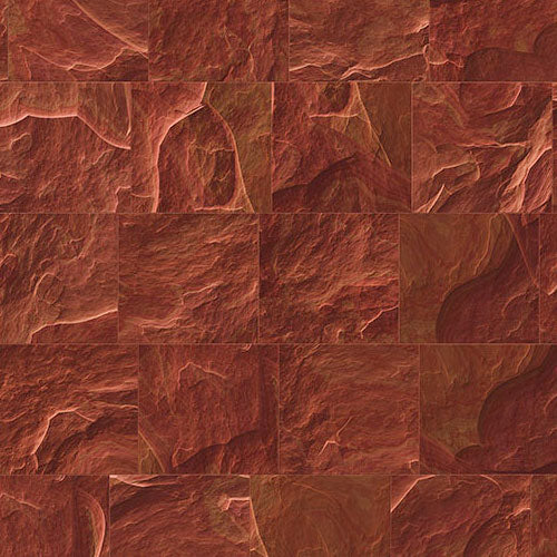 Digitaldruck Vlies Fototapete | Red Slate Tiles | 400 x 280 cm