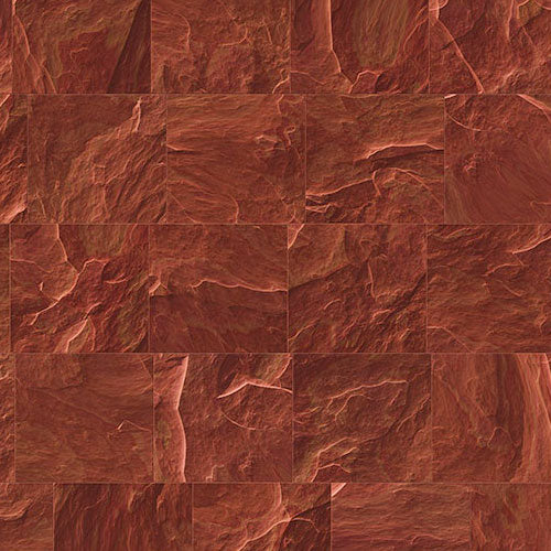 Digitaldruck Vlies Fototapete | Red Slate Tiles | 400 x 280 cm