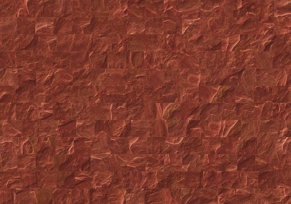 Digitaldruck Vlies Fototapete | Red Slate Tiles | 400 x 280 cm