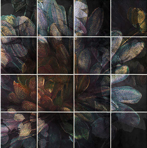 Digitaldruck Vlies Fototapete | Tiles Flowers | 400 x 280 cm