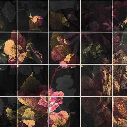 Digitaldruck Vlies Fototapete | Tiles Flowers | 400 x 280 cm