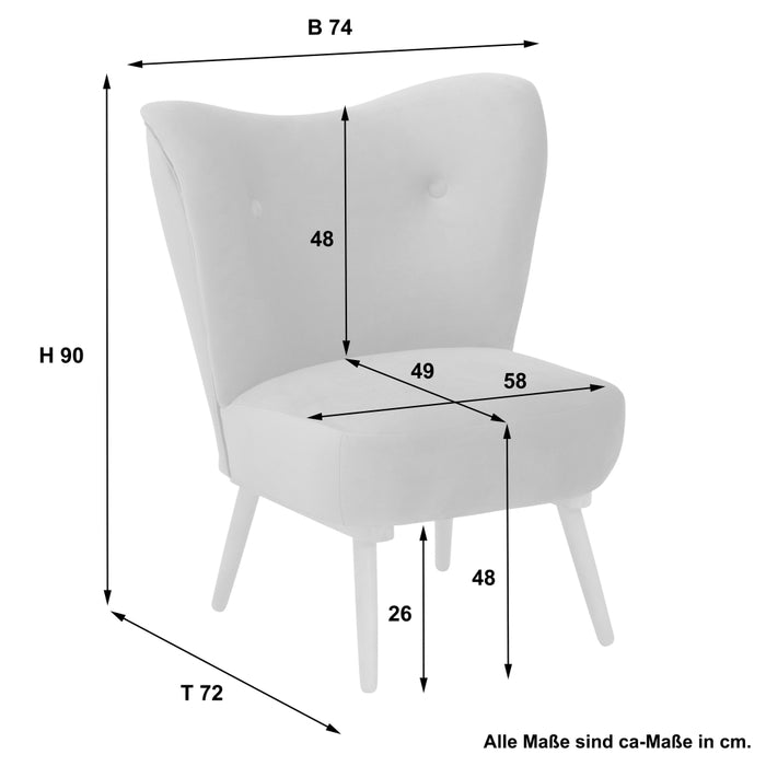 NEU Max Winzer | Jack | Sessel | Füße Buche Erlefarbig Lackiert (konisch rund)