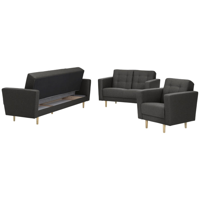 NEU Max Winzer | Jasmin | Sofa | Sofa 3-Sitzer mit Bettfunktion | Flachgewebe | Füße Esche Natur (konisch rund)