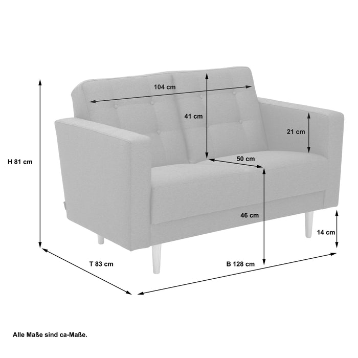 NEU Max Winzer | Jasmin | Sofa | Sofa 2-Sitzer | Flachgewebe | Füße Esche Natur (konisch rund)