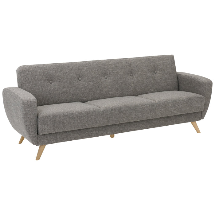 NEU Max Winzer | Jerry | Sofa 3-Sitzer mit Bettfunktion | Grau | Flachgewebe | Buche Natur (konisch rund)