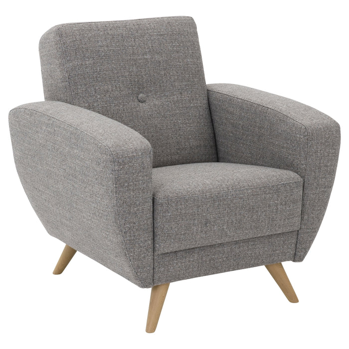 NEU Max Winzer | Jerry | Sessel | Grau | Flachgewebe | Buche Natur (konisch rund)