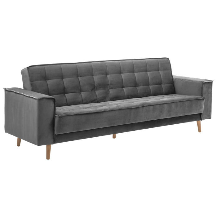 NEU Max Winzer | Jolene | Sofa | Sofa 3-Sitzer mit Bettfunktion | Samtvelours | Füße Buche Eichefarbig Lackiert (konisch rund)
