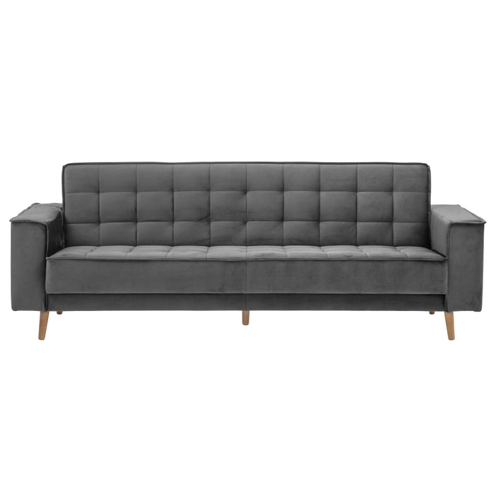 NEU Max Winzer | Jolene | Sofa | Sofa 3-Sitzer mit Bettfunktion | Samtvelours | Füße Buche Eichefarbig Lackiert (konisch rund)
