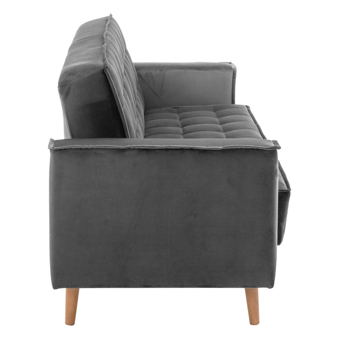 NEU Max Winzer | Jolene | Sofa | Sofa 3-Sitzer mit Bettfunktion | Samtvelours | Füße Buche Eichefarbig Lackiert (konisch rund)