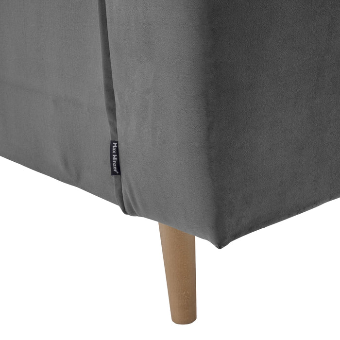 NEU Max Winzer | Jolene | Sofa | Sofa 3-Sitzer mit Bettfunktion | Samtvelours | Füße Buche Eichefarbig Lackiert (konisch rund)