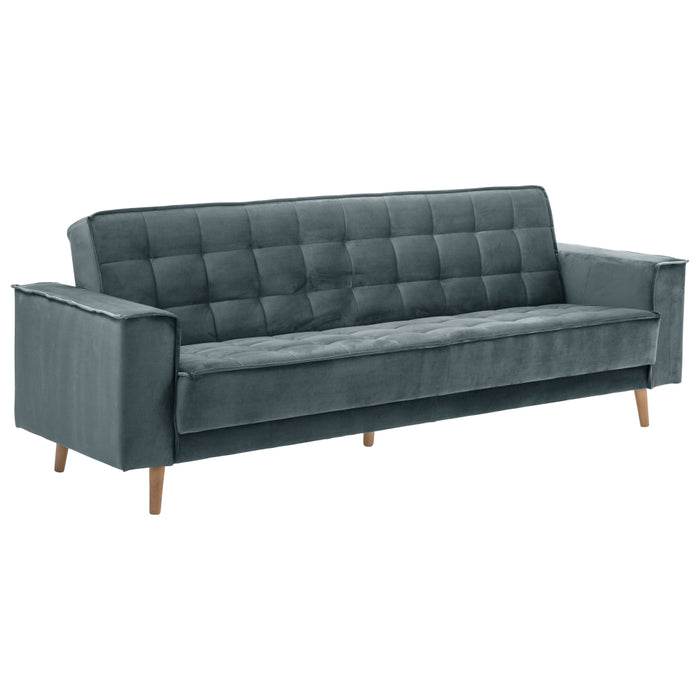 NEU Max Winzer | Jolene | Sofa | Sofa 3-Sitzer mit Bettfunktion | Samtvelours | Füße Buche Eichefarbig Lackiert (konisch rund)