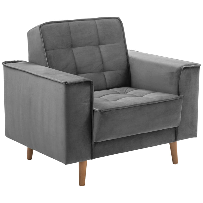 NEU Max Winzer | Jolene | Sessel | Samtvelours | Füße Buche Eichefarbig Lackiert (konisch rund)