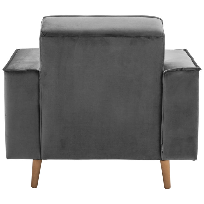 NEU Max Winzer | Jolene | Sessel | Samtvelours | Füße Buche Eichefarbig Lackiert (konisch rund)