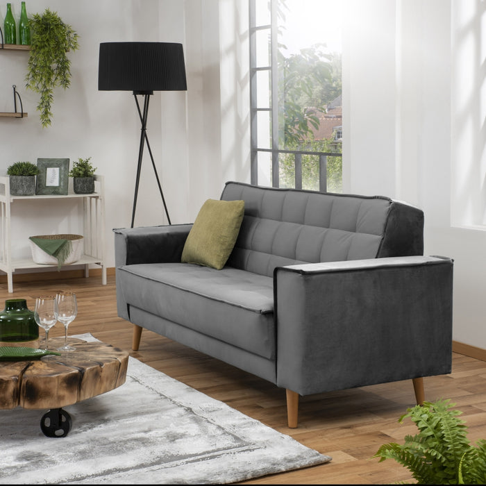 NEU Max Winzer | Jolene | Sofa | Sofa 2-Sitzer | Samtvelours | Füße Buche Eichefarbig Lackiert (konisch rund)