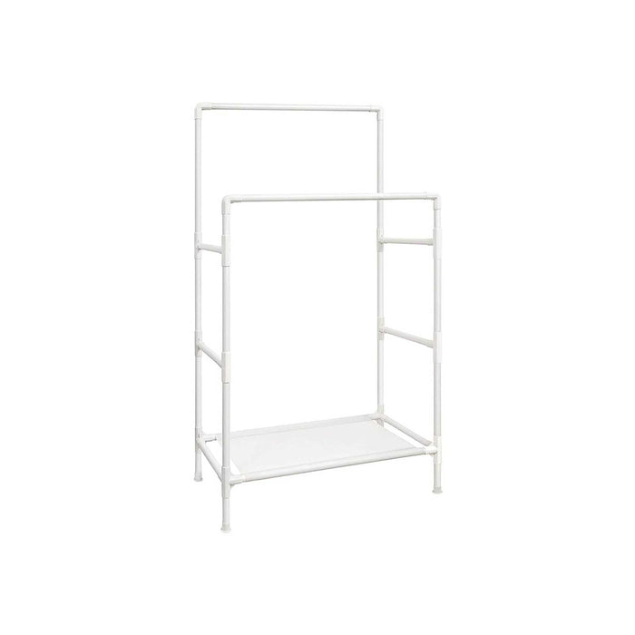AUSLAUF SONGMICS | RDR01WT Metal Coat Rack with 2 Clothes Rails und 1 Shelf, Holds up to 70 kg, Easy to Assemble, weiß