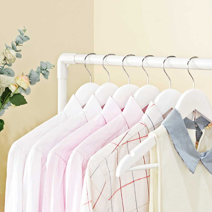 AUSLAUF SONGMICS | RDR01WT Metal Coat Rack with 2 Clothes Rails und 1 Shelf, Holds up to 70 kg, Easy to Assemble, weiß