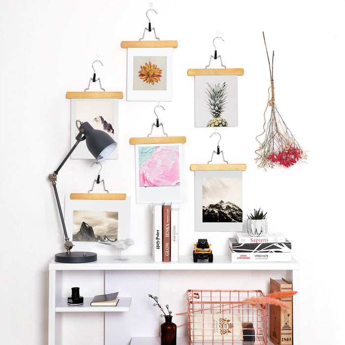 AUSLAUF SONGMICS | 12 Pcs Wooden Trouser Hangers Non-Slip Chrome Hook 360 Degree Rotating Natural CRW007-12