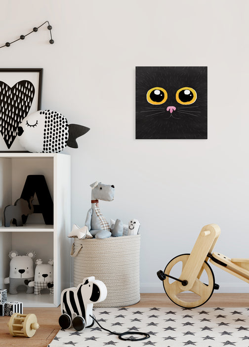 Keilrahmenbild | Black Cat | 30 x 30 cm