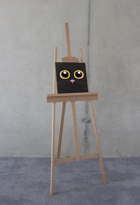 Keilrahmenbild | Black Cat | 30 x 30 cm