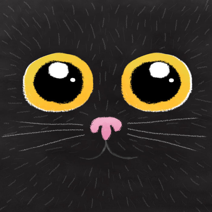 Komar NEU | Keilrahmenbild - Black Cat - Größe 30 x 30 cm