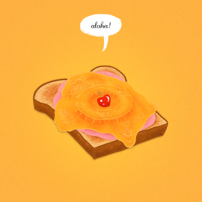 Komar NEU | Keilrahmenbild - Toast Hawaii - Größe 40 x 40 cm