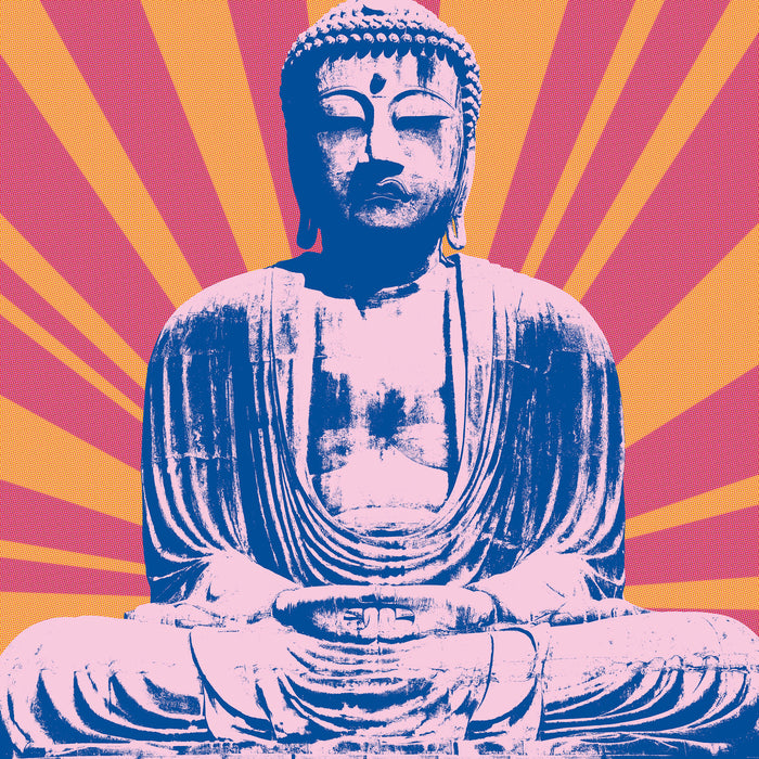 Komar NEU | Keilrahmenbild - Hippie Buddha - Größe 40 x 40 cm